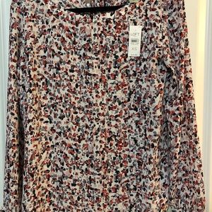 LOFT Long-Sleeve Patterned Blouse